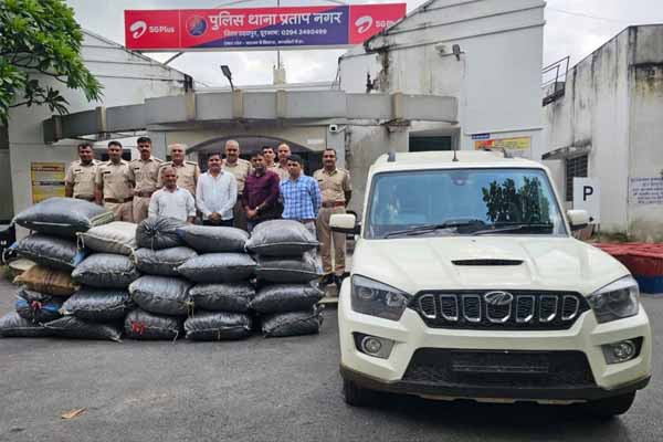 439 kg of doda chura seized from an unnumbered Scorpio, worth about Rs 65 lakh, Udaipur News in Hindi mastram